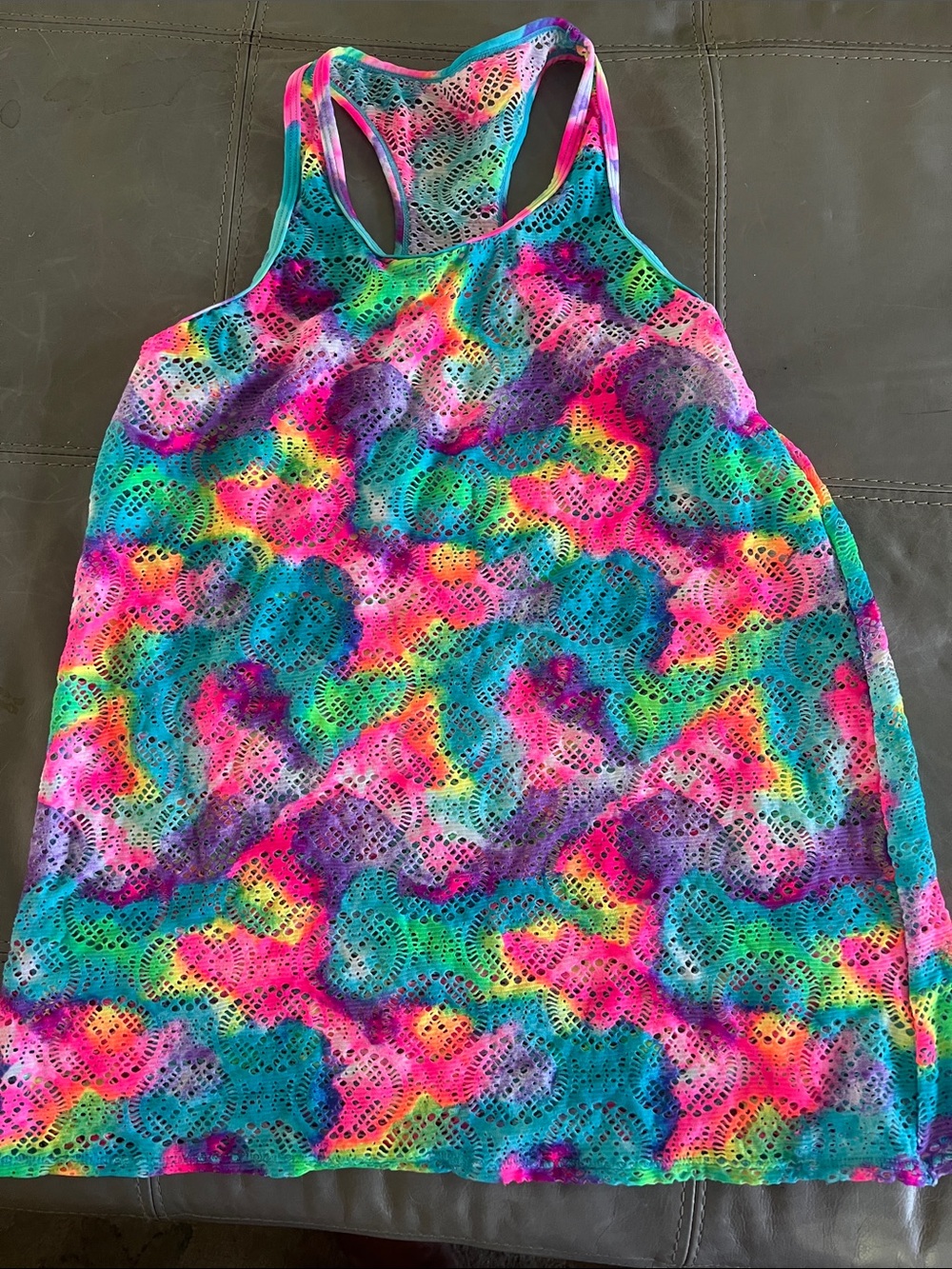 Multicolor Tie-Dye Racerback Tank